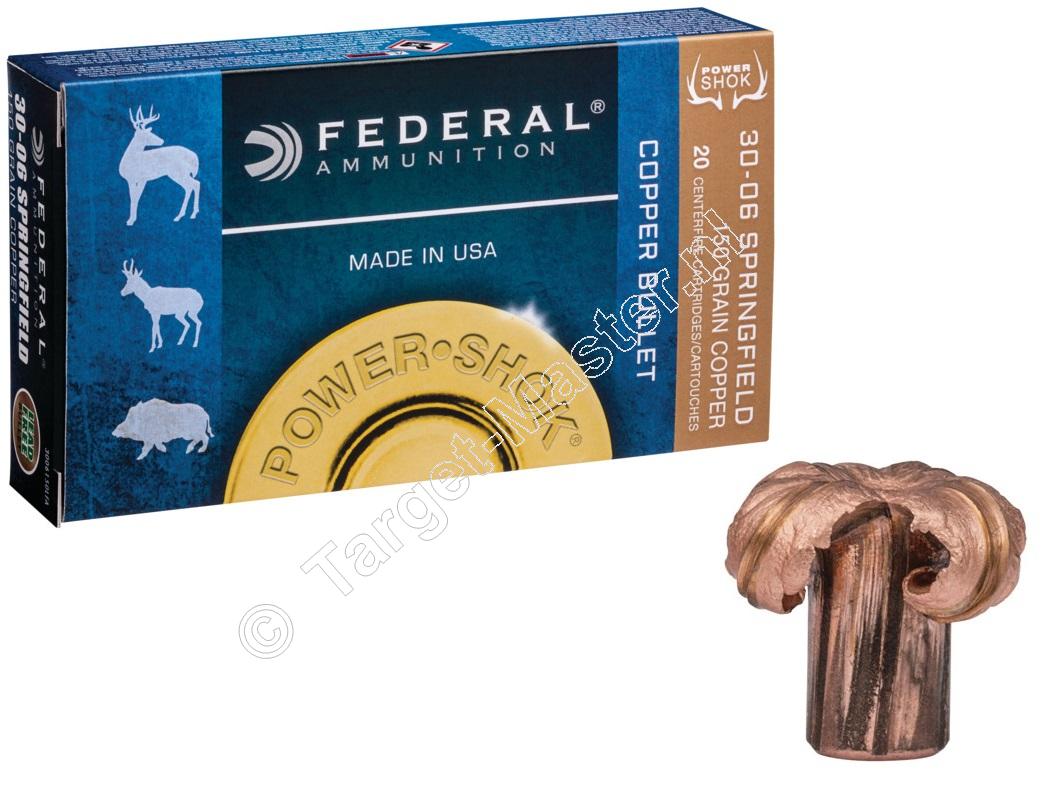 Federal Munitie .30-06 Springfield 150 grain Copper Hollow Point verpakking 20